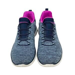 Skechers Summits Quick Getaway Sneakers Women's 7 Navy Heather Knit Bungee Lace